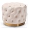 Baxton Studio Valeria Beige Velvet Upholstered Gold-Finished Button Tufted Ottoman 152-9379 - alternate 3
